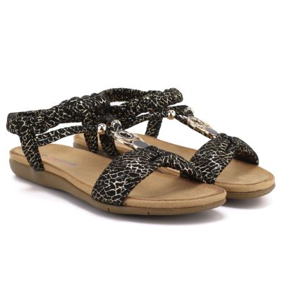 3. Schwarze Damen-Sandalen zum Hineinschlüpfen, Artiker 58C0629