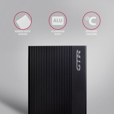 3. AXAGON EE35-GTR USB-C 3.2 Gen 1 - SATA 6G, 3,5" externes Festplattengehäuse, gerillt - Schwarz