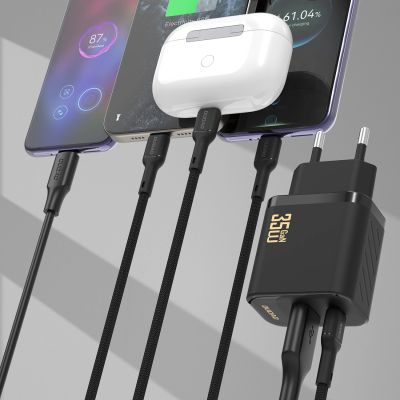 2. Dudao A27MaxCEU PD QC 35W USB-A/USB-C-Wandladegerät mit USB-C-Kabel – Schwarz