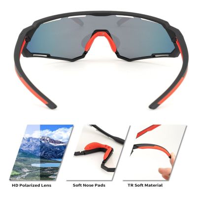 2. Rockbros SP246 Sportbrille, schwarz und rot