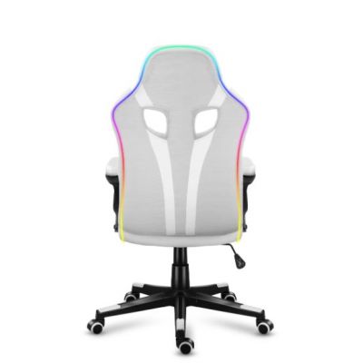 4. Huzaro Force 2.5 RGB WHITE MESH Gaming-Stuhl