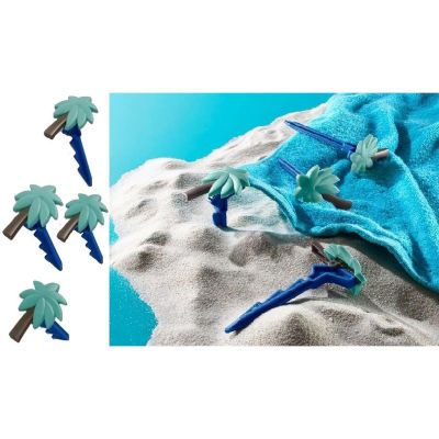 Wäscheklammern, Clips, Strandtuchhalter, Deckenhalter, 4 Stück, blaue Palmen