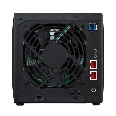 12. AS5404T NAS; Tower; 4x (3,5" SATA HDD/ 2,5" SSD); Intel Celeron N5105; 4 GB DDR4 SODIMM (max. 16 GB), 2x 2,5-GbE, 4x M.2 2280 NVMe PCIe 3.0, 3x USB 3.2 Gen, 1x HDMI 2.0b