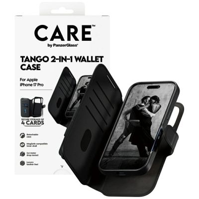 4. CARE by PanzerGlass Feature Tango 2in1 Wallet Case MagSafe für iPhone 17 Pro - Schwarz