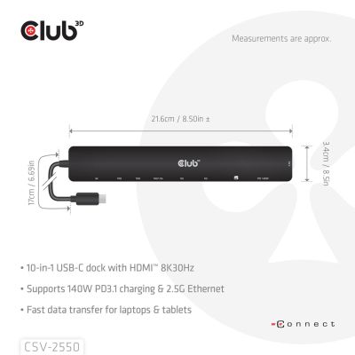 5. NB ACC 10-in-1 USB-C 140W Dockingstation CSV-2550 CLUB3D