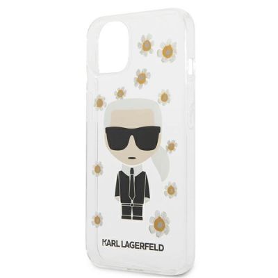 6. Karl Lagerfeld Flower Ikonik Karl Case für iPhone 13 mini - Transparent