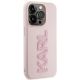 4. Karl Lagerfeld 3D Rubber Glitter Logo Hülle für iPhone 15 Pro – Rosa
