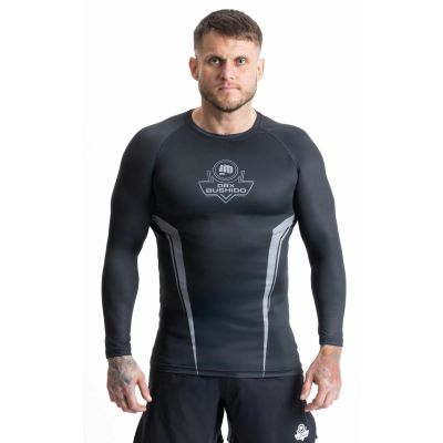 2. Grauer Langarm-Rashguard mit DBX Bushido-Logo