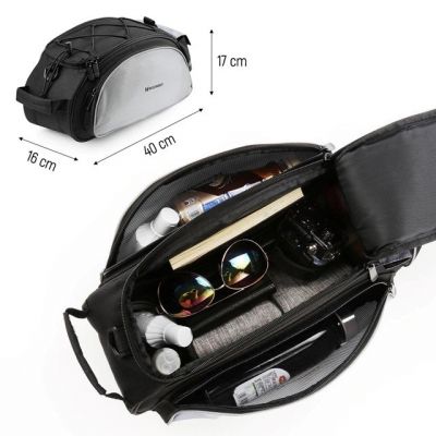2. Wozinsky Fahrrad-Gepäcktasche mit Schultergurt, 13 l, Schwarz (WBB1BK)