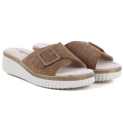 4. Braune Keilsandalen aus Leder für Damen, S.Barski 7002