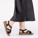 6. Schwarze Damen-Sandalen mit elastischem Riemen, Modell Rieker 62969-00