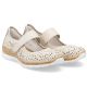 3. Rieker N4299-60 bequeme Damenschuhe mit durchbrochenem Klettverschluss in Beige