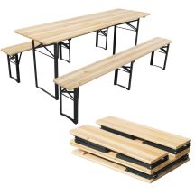 Picknick-Bar-Set – Holztisch und 2 Bänke – faltbar