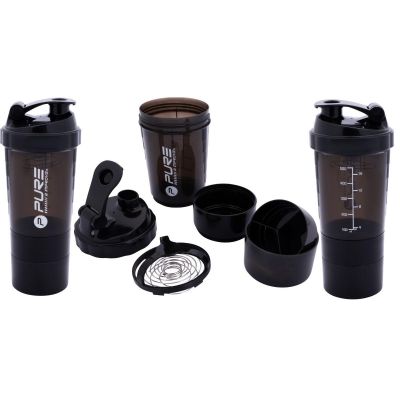 9. FITNESS-SHAKER-FLASCHE 500ML BLACK PURE 2 IMPROVE