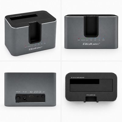 8. Qoltec 52631 HDD/SSD-Dockingstation | SATA | M.2 NVMe | Klonen | USB-C | 10 Gbit/s | 28 TB