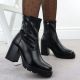 11. Schwarze Damen-Stiefeletten mit Blockabsatz Potocki 12419
