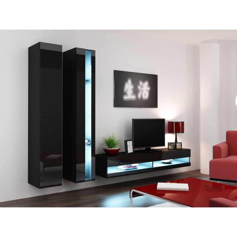 6. TV-Schrank VIGO NEW '140' 30/140/40 schwarz/schwarz poliert