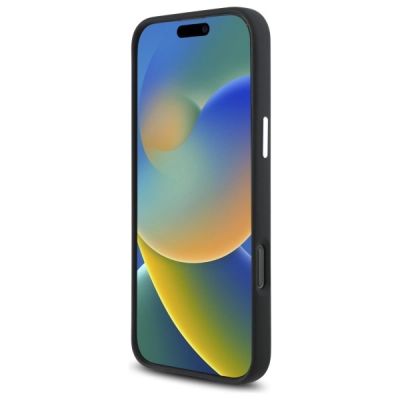 5. Mercedes Silikonhülle mit Ton-in-Ton-Logo und Holzoptik (MagSafe) für iPhone 16 Pro Max – Schwarz