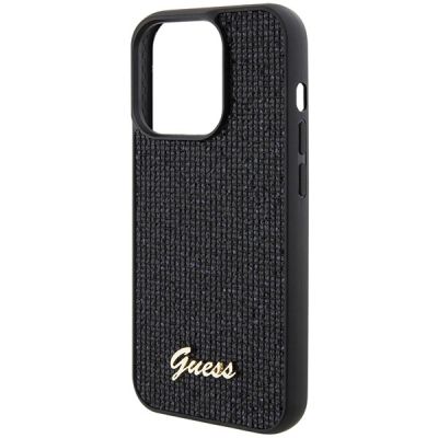 6. Guess Disco Metal Script Hülle für iPhone 15 Pro – Schwarz