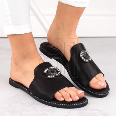 11. Bequeme Hausschuhe mit Zirkonen S.Barski W OLI258A schwarz