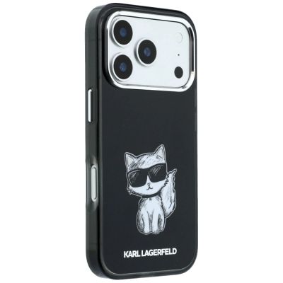 4. Karl Lagerfeld IML Choupette Body Sketch Print MagSafe Hülle für iPhone 17 Pro / 18 Pro - Schwarz