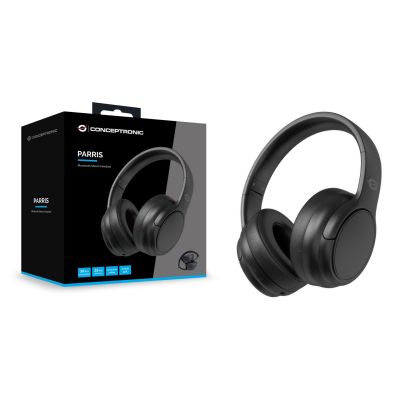 4. Conceptronic PARRIS03B Kopfhörer/Headset, kabelgebunden & kabellos, Kopfbügel, Bluetooth-Anrufe/Musik, Schwarz