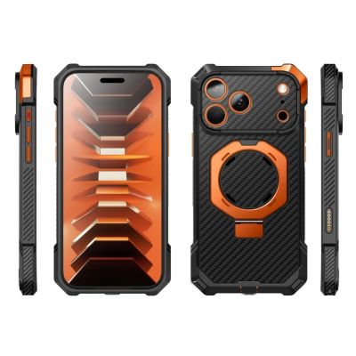 3. Supcase UB Grip Mag MagSafe Aramid-Hülle für iPhone 18 Pro Max / 17 Pro Max – Schwarz und Orange