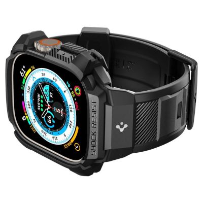 8. Spigen Rugged Armor Pro Gehäuse mit Armband für Apple Watch Ultra (49 mm) – Schwarz