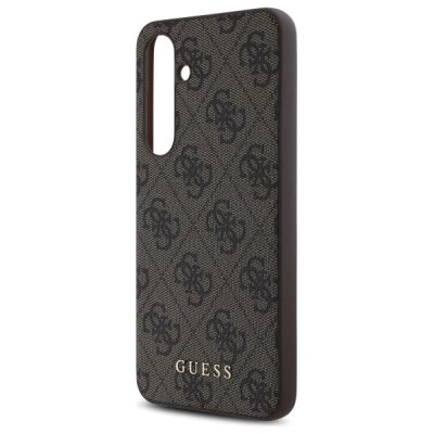 6. Guess GUHCS24FEG4GFBR S24 FE S721 braun/braunes Hardcase 4G Metall Gold Logo