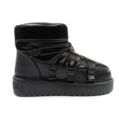 4. D.Franklin Damen Schneestiefel Winter Modische Isolierte Stiefeletten Schwarz