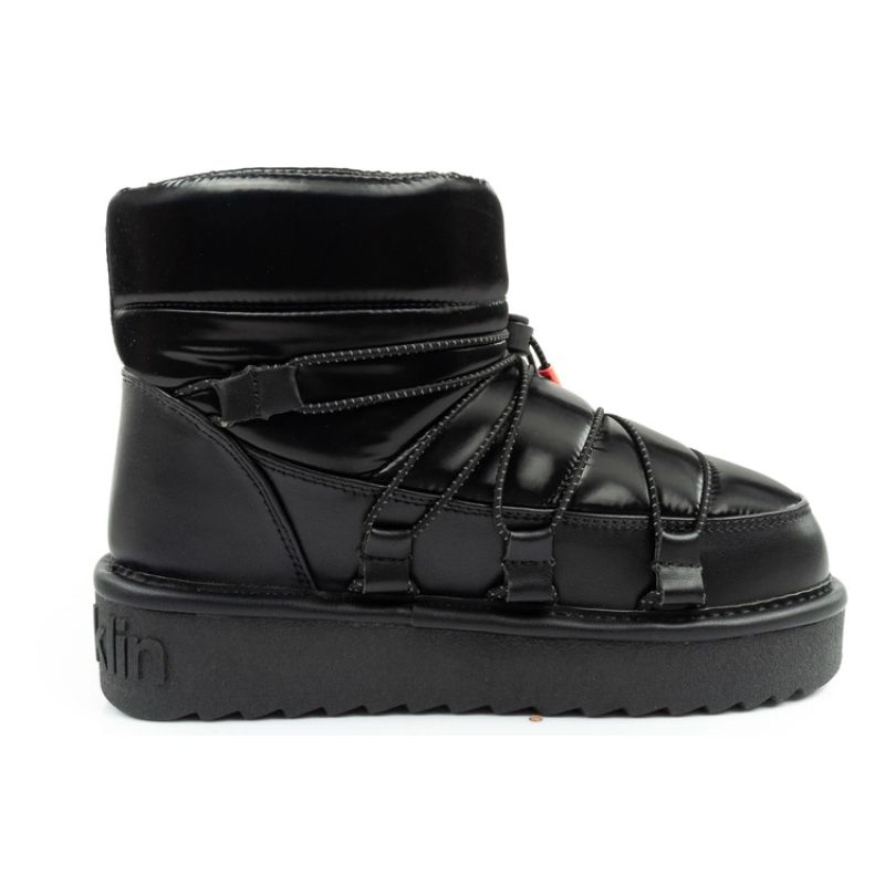 4. D.Franklin Damen Schneestiefel Winter Modische Isolierte Stiefeletten Schwarz