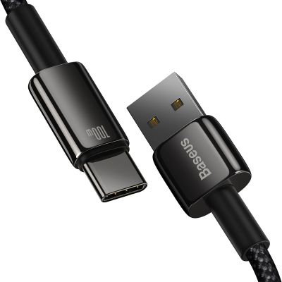 3. Baseus Wolfram Gold USB-A auf USB-C Kabel 480Mb/s 100W 1m Schwarz (CAWJ000001)