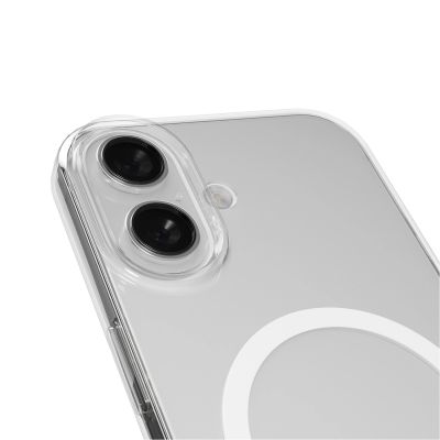 5. Puro Lite Mag TPU+PC Hülle kompatibel mit MagSafe für iPhone 17 - Transparent mit weißem Ring