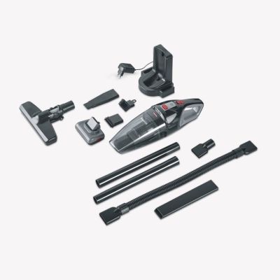 10. Severin HV 7147 Akku-Trockensauger mit Akku, Akku-Bürste, Schwarz, Grau, Rot
