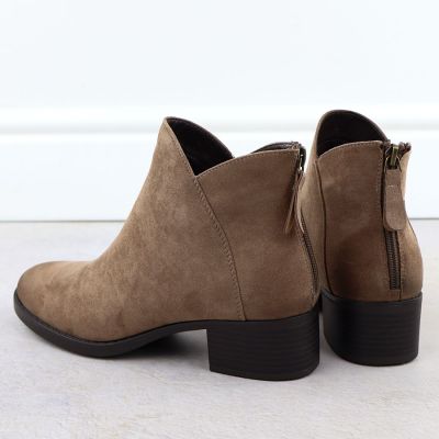 4. Damen-Ankle-Boots mit Blockabsatz, gefüttert, beige, Potocki 12472