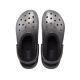 4. Crocs Classic Glitzer-Clogs, silberfarbene Flip-Flops - 205842-067