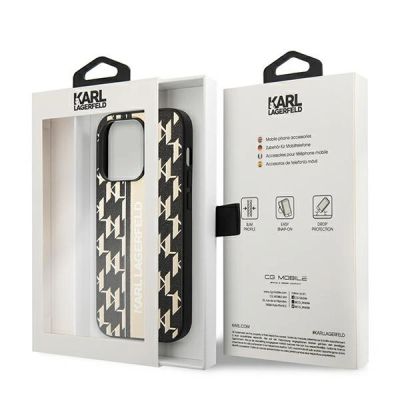 8. Karl Lagerfeld KLHCP14XPGKLSKW iPhone 14 Pro Max 6,7" Hardcase braun / braun Monogram Stripe