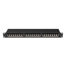 LANBERG Patchpanel, 24 Ports, 1 HE, 19" CAT.6A FTP, Schwarz, PPSA-1024-B
