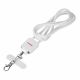 2. Activejet 3-in-1-Lanyard (weiß) mit Ladekabel. Erhältlich mit verschiedenen Anschlüssen: USB-C, Lightning-Adapter, USB-A.