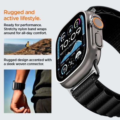 16. Armband Spigen WBF1 Armband für Apple Watch 44 / 45 / 46 / 49 mm - Schwarz