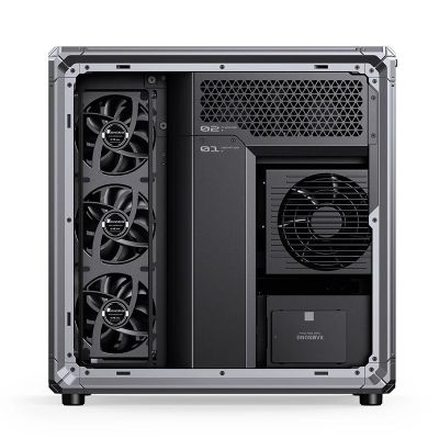 21. Jonsbo X400 PC-Gehäuse, Midi-Tower, ATX, gehärtetes Glas – grau