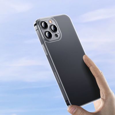 10. Baseus Frosted Glass Case Cover für iPhone 13 Pro Max Hardcover mit Gelrahmen Transparent (ARWS000802)