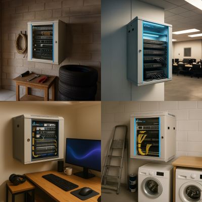 11. Extralink 6U 600x450 Grauer Wand-Rackschrank