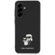 2. Karl Lagerfeld Saffiano-Hülle mit K&C-Metalllogo für Samsung Galaxy A56, Schwarz
