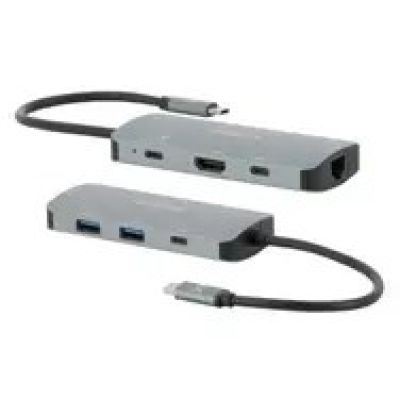 4. Mobilis 001382 Kabelgebundene Dockingstation USB 3.2 Gen 1 (3.1 Gen 1) Typ-C Schwarz, Grau