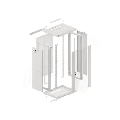 11. Lanberg WF01-6422-10S Rack-Schrank (22 HE; 1080 mm / 600 mm / 450 mm; Wandmontage; Glas; 19 Zoll; grau)