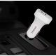7. Dudao Car Kit Ladegerät 2x USB 2.4A + Kabel USB 3in1 Lightning / Type C / Micro USB Kabel weiß (R7 weiß)
