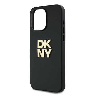 5. DKNY Wrist Strap Stock Logo Hülle für iPhone 15 Pro Max – Schwarz