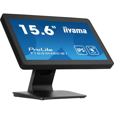 20. Monitor IIYAMA T1633MSC-B1 15,6 Zoll PCAP Full HD Rahmenloser 10P-Touchscreen 385 cd/m² HDMI DP USB-Schnittstelle HUB 2x2.0 Lautsprecher