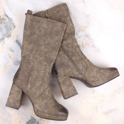 11. Jezzi W JEZ416B khakifarbene isolierte Stiefeletten mit Gummiband